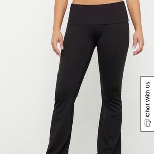 size m PACSUN 1980 PAC WHISPER Active Fold-Over Waistband Flare Yoga Pants